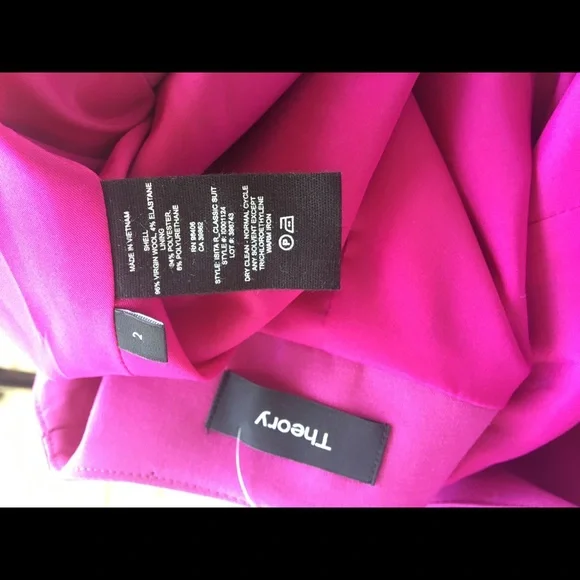 Theory Vivid Fuchsia Classic Suit Blazer